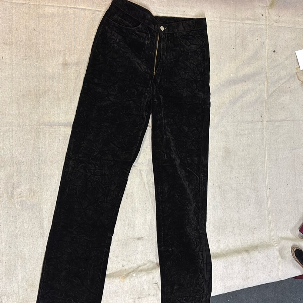S.A.T.B.   Hollywood black velvet 5 pocket jean style pants